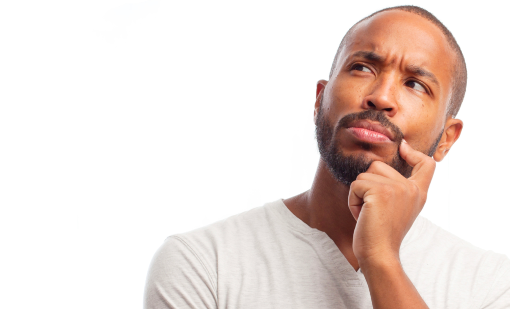 man looking pensive