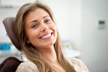 irvine woman smiling in dental chair