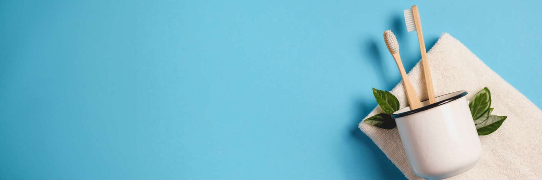 cup with toothbrushes in it