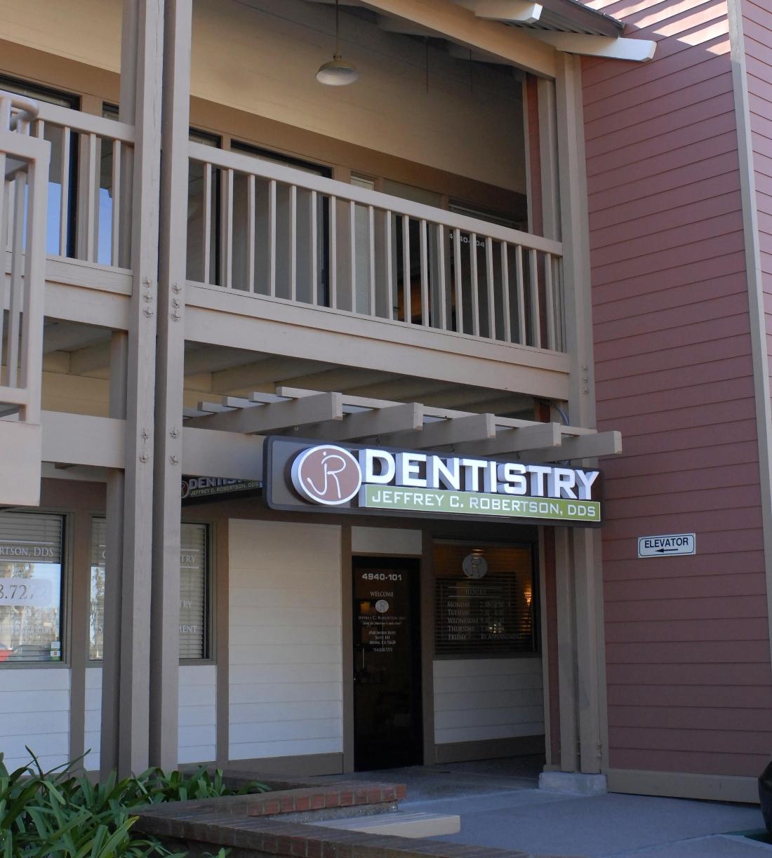 front entrance of 1st story dental office in irvine ca
